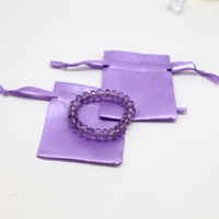 Sac à cordon en satin de soie réutilisable, taille et impression de logo personnalisées, pour bijoux, cosmétiques, perruques, rangement, emballage cadeau