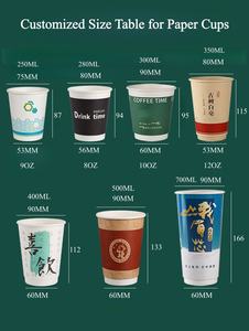 Baoren, capacidad personalizada, 250ML-700ML, Etiqueta Privada, rosa, biodegradable, ecológico, vasos de papel desechables, logotipo para Fideos de café - Product Image 6