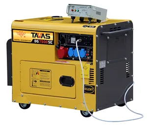 TAVAS-generador diésel refrigerado por gas, silencioso, trifásico, 6,5 kW, 380V, con interruptor de transferencia automática ATS