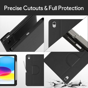 Nuova custodia per tastiera <span class=keywords><strong>iPad</strong></span> 11a/10a generazione, <span class=keywords><strong>dimensioni</strong></span> standard, rotazione a 360°, magnetica, wireless, retroilluminazione RGB, materiale PU, rimovibile - Product Image 5