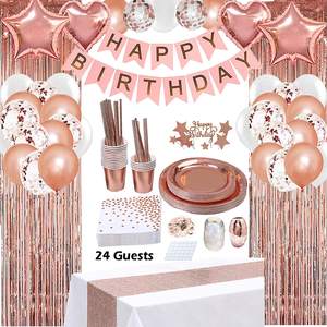 Fournitures de fête d'anniversaire, ventilateur suspendu, <span class=keywords><strong>guirlande</strong></span> de ballons, or <span class=keywords><strong>Rose</strong></span>, ensemble de décoration de fête - Product Image 1