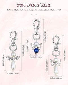 Porte-clés ange personnalisé avec pierre de naissance, porte-clés ange gardien sur mesure, cadeau de mariage, baptême, souvenir, vente en gros, fabrication OEM - Product Image 2