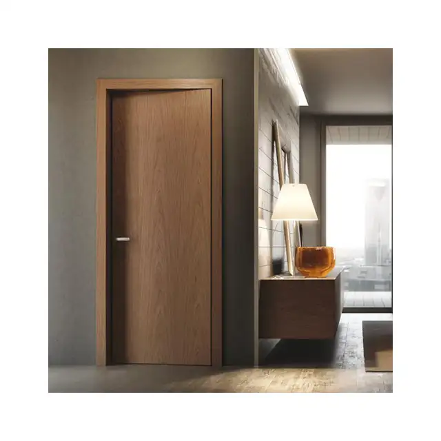 Black Walnut Veneered Solid Core Flush Doors Wooden Design