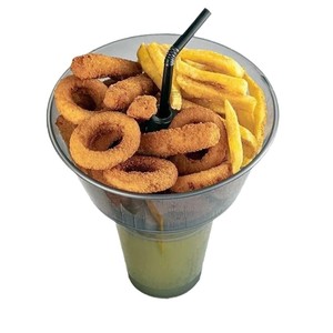 Gobelet en PET pour poulet frit, protection de l'environnement, personnalisé pour les cinémas et parcs d'attractions, avec buse d'aspiration, multifonction, nouveauté, portable - Product Image 5