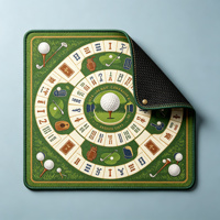 Tapis de Mahjong Rétro Américain Vintage, Imprimé Crème Vieilli, Antidérapant en Microfibre, pour 4 Joueurs