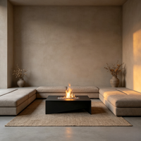 Cheminée extérieure au bioéthanol, imperméable, pour la décoration au bord de la piscine, foyer 1200/1800-2000 mm, flamme réelle pour villa, hôtel