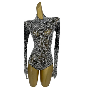 Body Sexy de Manga Larga con Pedrería para Mujer, Traje de Fiesta, Atuendo para Festival, Leotardo para Danza Aérea, Disfraz de Bailarina para DJ, Espectáculo en <span class=keywords><strong>Las</strong></span> Vegas - Product Image 5