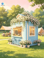 Bar conteneur préfabriqué de 3 mètres, kiosques extérieurs personnalisés, magasin mobile, café modulaire, villa moderne, bureau à domicile pour parc et jardin