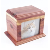 Urnas de madera de cedro de alta calidad, ataúdes para mascotas, caja de cremación conmemorativa de madera