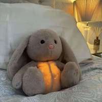 Jouets en peluche lumineux respirants, lapins apaisants, poupées kangourou mère-enfant, animaux en peluche mignons pour enfants, anti-stress, en maille