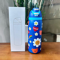 Bouteille isotherme portable double compartiment OWAL en acier inoxydable 304 de 950 ml, motif dessin animé, pour le camping, vente en gros