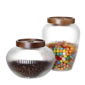 Best Seller Glass Storage Jar With Wooden Lid