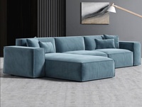 Ensemble de canapés d'angle en velours pour salon, style hôtel de luxe européen moderne, canapé modulaire sectionnel Cloud