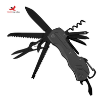 Ensemble de survie en milieu sauvage portable, acier inoxydable, couteau de poche multifonctionnel 12 en 1, lame de scie, clé, ouvre-bouteille GZ