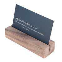 Porte-signe acrylique rustique Table en bois de noyer carte de visite support Place porte-carte parfait pour la partie au détail