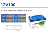 Batterie LiFePO4 12,8 V 100 Ah 1280 Wh à sortie d'usine, système de stockage d'énergie solaire domestique intégré au phosphate de fer et de lithium pour système de secours photovoltaïque