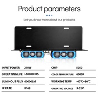Xenplus PZ2-GM02 Phares auxiliaires haute puissance 60000LM à lentille de projecteur LED, feux de plaque d'immatriculation, puce 5050, étanche IP68, éclairage automobile