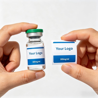 Étiquettes autocollantes personnalisées en vinyle pour flacons de peptides liquides imperméables de 3 ml, 5 ml, 10 ml, avec logo, pour emballage en boîte