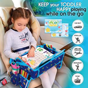 Free sample Hot-selling Car Back Seat Kids Travel <b>Play</b> Tray <b>Toddler</b> Multi Function Car Seat <b>Table</b> Portable Children's Painting - Product Image 6