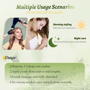 Huile capillaire réparatrice anti-chaleur végane biologique pressée à froid à l'huile d'argan et au romarin 100 % naturelle, marque privée, qui rehausse la brillance - Product Image 5