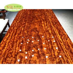 Precio de Fábrica al por Mayor, Muebles para el Hogar de Alta Gama, <span class=keywords><strong>Madera</strong></span> Maciza de <span class=keywords><strong>Bubinga</strong></span>, Tablero de Mesa de Comedor de <span class=keywords><strong>Madera</strong></span> Gruesa - Product Image 2