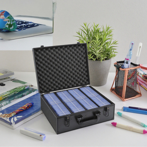 Khung nhôm thể thao slab thẻ trường hợp 4 Hàng phân loại thẻ lưu trữ cho PSA/BGS, EVA bọt kim loại thẻ kinh doanh hộp - Product Image 1