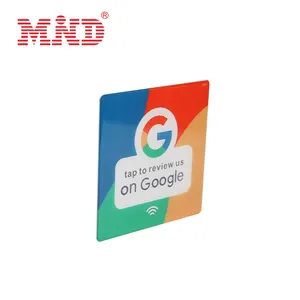 อีพ็อกซี่แบบกําหนดเองสื่อสังคม Google รีวิวบัตร NFC RFID รหัส QR 13.56MHz แท็กรีวิวป้ายธุรกิจ
