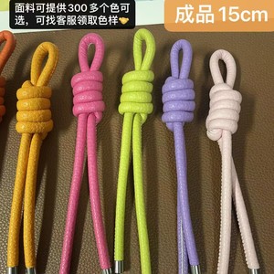 Porte-clés tressé style coréen, pendentif en cuir PU couleur unie, breloque de sac, artisanat manuel coloré, clochette en forme de cœur et goutte d'eau - Product Image 5