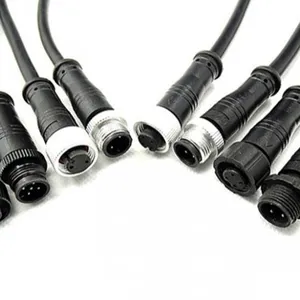 Shenzhen 8 pin M12 döner elektrik erkek ve dişi gümüş dairesel su geçirmez tel konnektörleri