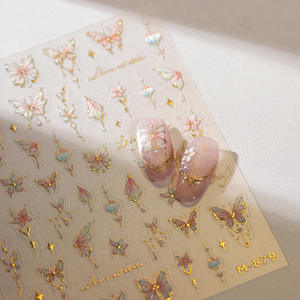 Elegante y Versátil Adorno de <span class=keywords><strong>Uñas</strong></span> con Diseño de Mariposa y Rama de Flores en Oro Rosa, Estilo Lujoso y Ligero, <span class=keywords><strong>para</strong></span> Decoración de <span class=keywords><strong>Uñas</strong></span> en Casa - Product Image 4