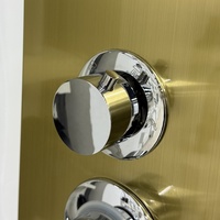 Douche à effet pluie thermostatique de luxe à LED, fixation murale, cascade, panneaux de douche en acier inoxydable, vente chaude