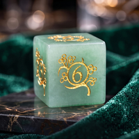 Dés à jouer polyédriques D6 D20 verts faits à la main en jade Donglin, en pierre naturelle, pour D&D, Dragons & Dungeons, et jeux de rôle (RPG)