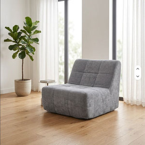 Fauteuil inclinable gris en tissu, chaise longue individuelle rembourrée pour salon et chambre à coucher - Product Image 4