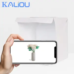 Kaliou L103 Kotak Fotografi Studio Mini Portabel, Kotak Lampu Fotografi dengan Latar Belakang Hitam & Putih/LED Lipat Terlaris
