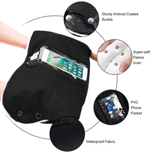 Gants de protection pour poignée de poussette, noirs, chauds, pour l'hiver, avec fenêtre transparente et doublure douce - Product Image 2