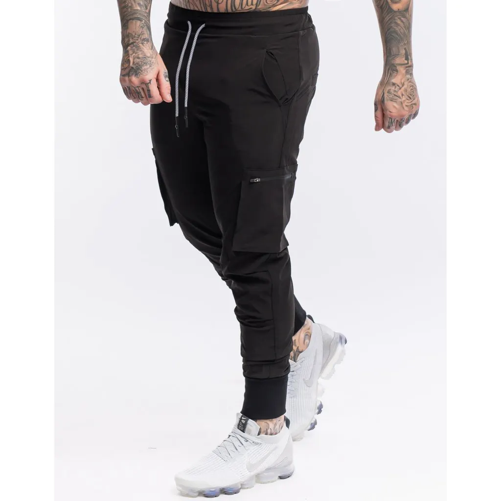 AMW Spring Terry Jogger High Waist Sports Pants Custom Design Solid Color Basic Cotton Sportswear Men Cargo Jogger Pants