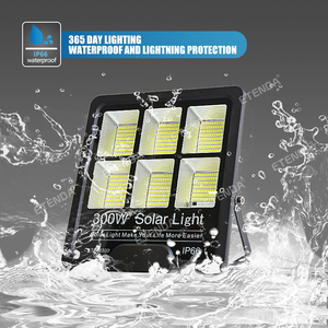 Đèn chiếu ngoài trời hoàng hôn đến bình minh cảm biến không thấm nước an ninh chiếu sáng 300W năng lượng mặt trời Powered Flood Lights - Product Image 4