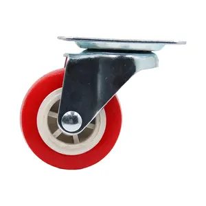 Roulettes pivotantes rouges à tige rigide en PVC pour travaux légers, nouveauté, 1/1, 25/1, 5/2/2, 5/3/4 pouces