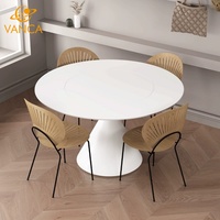 Meubles d'intérieur de haute qualité nouvellement conçus Table à manger en marbre massif lourd Restaurant Villa Tables à manger rondes