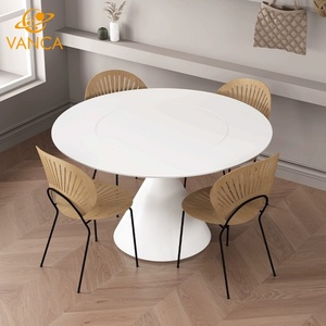 Recentemente Design di alta qualità mobili interni pesanti in marmo solido tavolo da pranzo Villa ristorante tavoli rotondi - Product Image 4