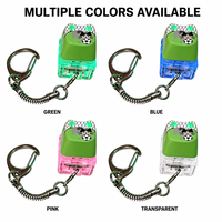 Porte-clés créatif artisanal en forme de chat de dessin animé avec interrupteur mécanique et base LED lumineuse, logo personnalisé, jouet anti-stress portable, vente en gros