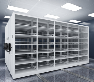 Étagères compactes mobiles en acier pour la bibliothèque de livres rares, stockage de collections spéciales, rayonnage compact en acier pour manuscrits et cartes - Product Image 3