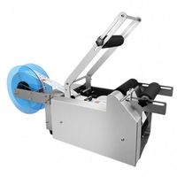 Machine d'étiquetage semi-automatique de bureau, manuelle, pour petites bouteilles rondes en verre, étiqueteuse autocollante