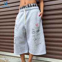 BENTURA Fabricant de vêtements – Pantalon de jogging sport personnalisé 3/4, ourlet brut, double taille, en molleton bouclette, coupe ample