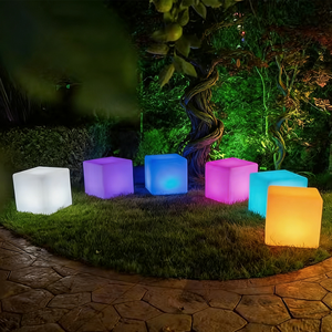 Chaise cube lumineuse <span class=keywords><strong>LED</strong></span> RGB 40 cm, étanche, télécommande, lampe de sol moderne pour extérieur, chambre à coucher, patio, décoration de fête - Product Image 1