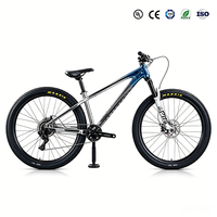 Vélo de montagne VTT Hardtail en aluminium noir avec frein à disque, selle confortable, pédales ordinaires, 8 vitesses