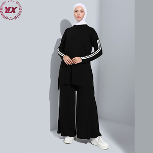 Tenue de bureau personnalisée <span class=keywords><strong>pour</strong></span> femmes musulmanes, ensembles modestes en 2 pièces, vêtements du Moyen-Orient, Dubaï, tunique longue arabe, <span class=keywords><strong>pantalon</strong></span>, costume - Product Image 5