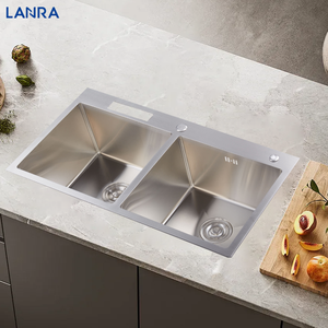 Lavello da cucina a doppia ciotola di alta qualità lavello da cucina grande fatto a mano - Product Image 3