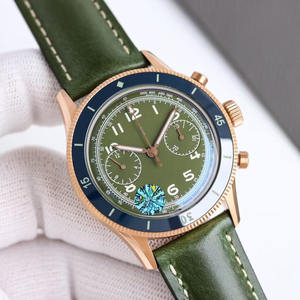 Montre chronographe mécanique rétro de haute qualité en acier inoxydable avec cadran à aiguilles et verre saphir - Product Image 3