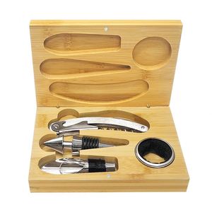 Factory Direct Supply Red <b>Wine</b> Tools 5-piece <b>Gift</b> Bottle Opener <b>Wine</b> <b>Set</b> Multi-functional Portable Folding Stainless Steel - Product Image 4